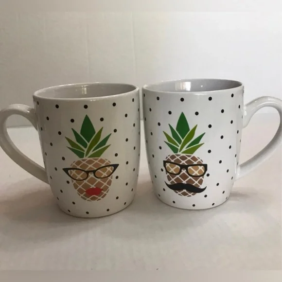 AMERICAN ATELIER (2) Pineapple Coffee Mugs - Picture 1 of 7